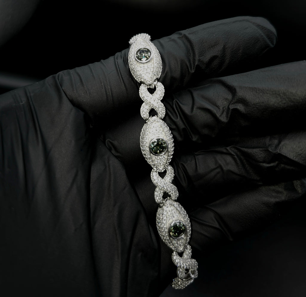 Moissanite Oval‑Link Cluster Bracelet
