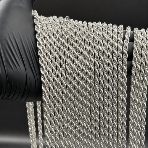 5mm Italian‑Made 925 Sterling Silver Rope Chain